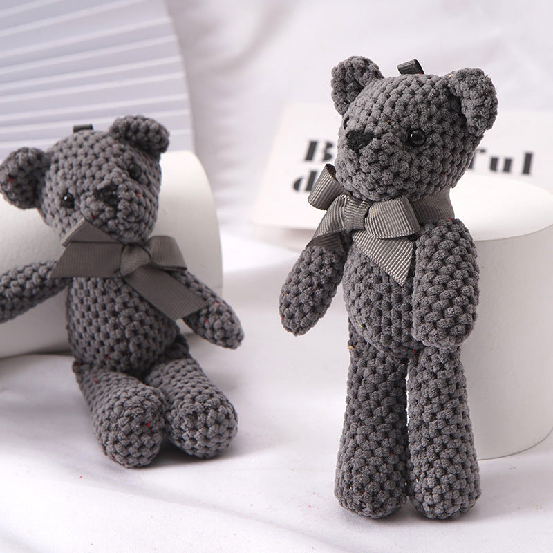 15cm Bear Stuffed Plush Toy | Cute Dress Key Pendant Gift