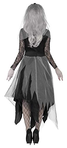 Smiffys Adult Women's Graveyard Bride Costume, Dress and Rose Veil, Legends of Evil
