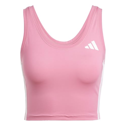 adidas Women's Train Essentials 3-Stripes Cropped Tank Top T-Shirt