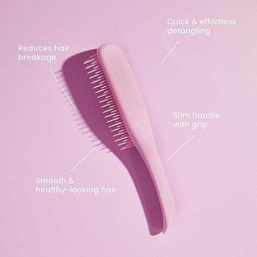 Tangle Teezer Ultimate Detangler Hairbrush - For Wet & Dry Hair - Detangling Brush for All Hair Types - Two-Tiered Teeth Reduce Breakage & Eliminate Knots - Millennial Pink