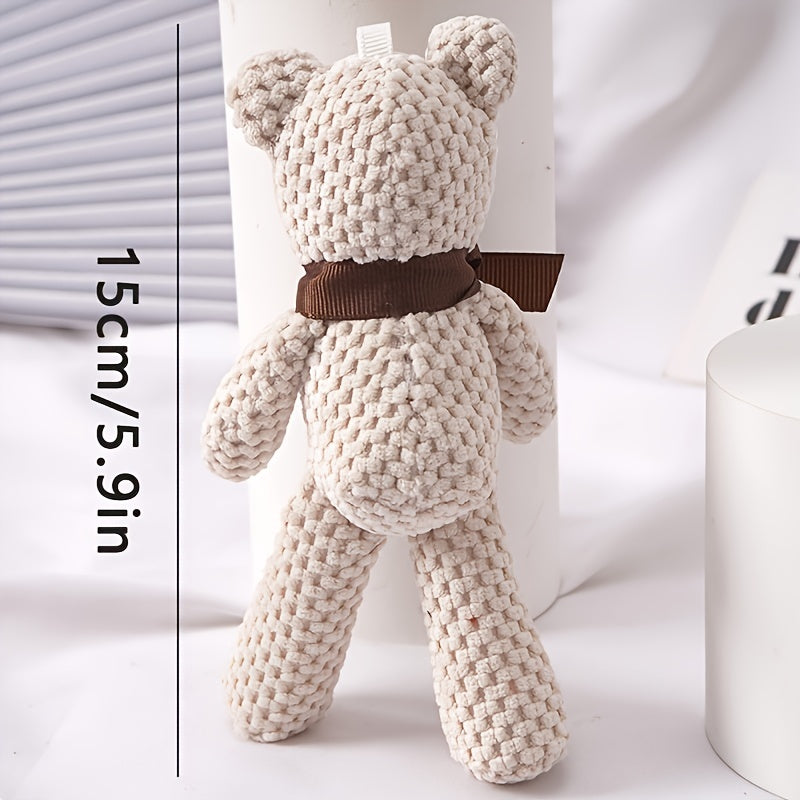 15cm Bear Stuffed Plush Toy | Cute Dress Key Pendant Gift