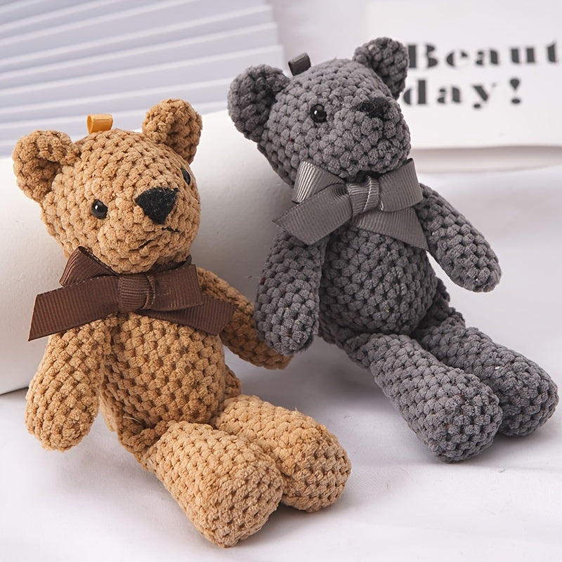 15cm Bear Stuffed Plush Toy | Cute Dress Key Pendant Gift