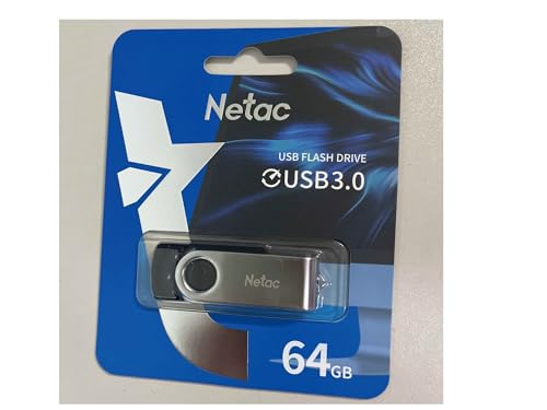 Netac 64GB USB 2.0 Flash Drive, Swivel Design Memory Sticks, Pen Drive, Usb Sticks for Data Storage, Zip Drive and jump Drive with LED Light