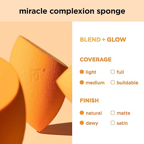 REAL TECHNIQUES,5 Count (Pack of 1) Everyday Essentials Makeup Brush Complete Face Set (Miracle Complexion Sponge, Expert Face, Blush, Setting and Deluxe Crease Brushes)