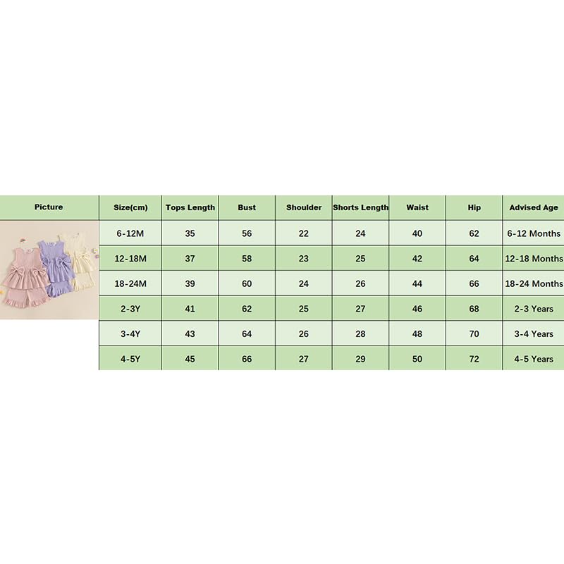YILEEGOO Toddler Baby Girl Summer Outfits Cotton Baby Clothes Ribbed Sleeveless Bow Ruffled Tank Vest Shirt Tops with Shorts Set
