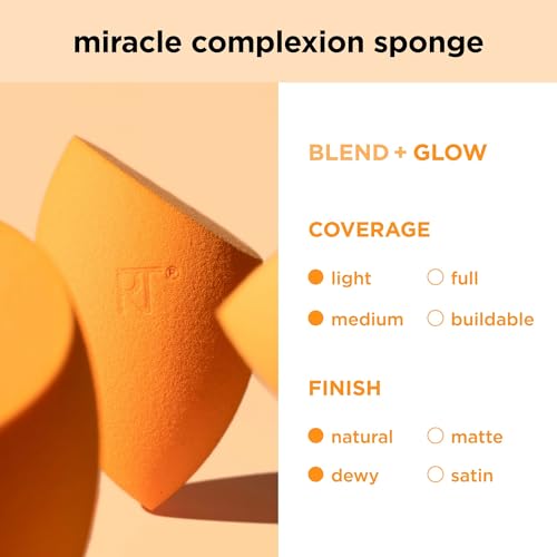 REAL TECHNIQUES,5 Count (Pack of 1) Everyday Essentials Makeup Brush Complete Face Set (Miracle Complexion Sponge, Expert Face, Blush, Setting and Deluxe Crease Brushes)