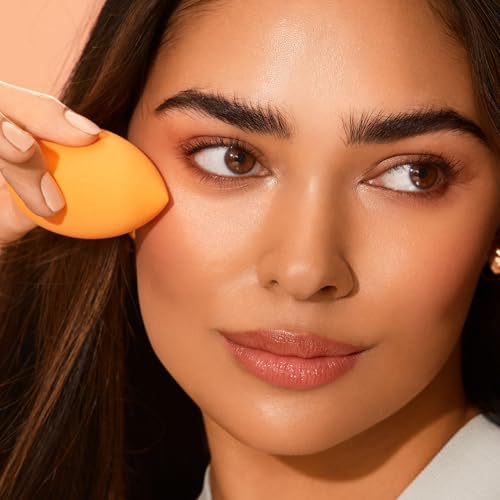 REAL TECHNIQUES,5 Count (Pack of 1) Everyday Essentials Makeup Brush Complete Face Set (Miracle Complexion Sponge, Expert Face, Blush, Setting and Deluxe Crease Brushes)