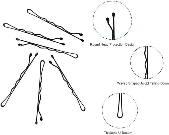 AnAsh Hair Pins 60 Pcs, Bobby Pins for Women, Hair Grips for Thick, Thin, Wavy, Curly, Long, Short Hair, Hair Clips for Styling Sectioning, Wearing, Casual, Party, Travel, & Weddings (Brown)
