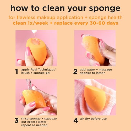 REAL TECHNIQUES,5 Count (Pack of 1) Everyday Essentials Makeup Brush Complete Face Set (Miracle Complexion Sponge, Expert Face, Blush, Setting and Deluxe Crease Brushes)