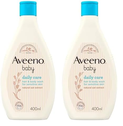 AVEENO Baby Daily Care Gentle Bath & Wash (1 x 400ml), Tear-Free Baby Wash with Gentle Fragrance with Prebiotic Colloidal Oatmeal, Gently Cleanses & Leaves Skin Feeling Moisturised, For Sensitive Skin