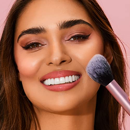 REAL TECHNIQUES,5 Count (Pack of 1) Everyday Essentials Makeup Brush Complete Face Set (Miracle Complexion Sponge, Expert Face, Blush, Setting and Deluxe Crease Brushes)