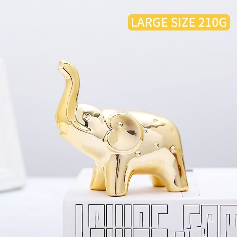 JIMBON A Pair Gold Elephant Statue Home Decor, Sculpture Elephant Ornaments For Living Room Office Desktop Bookshelf, Gold Decor For Anniversary Wedding, Valentines' gifts, Christmases etc