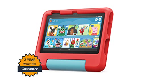 Amazon Fire 7 Kids tablet | 7" display, ages 3–7, includes ads-free books, games and videos that children love, parental controls, 10-hour battery, 32 GB