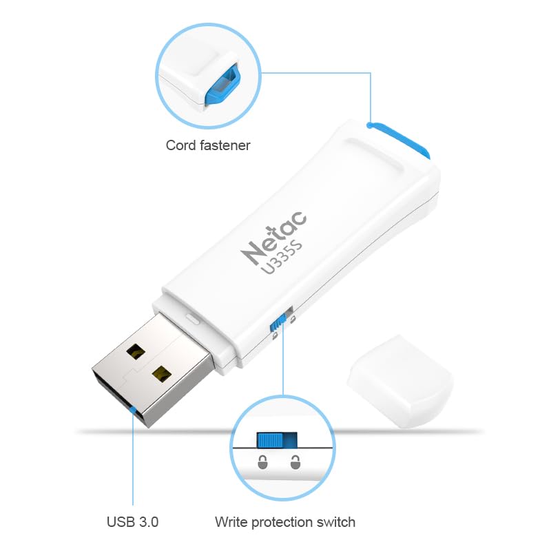 Netac 64GB USB 2.0 Flash Drive, Swivel Design Memory Sticks, Pen Drive, Usb Sticks for Data Storage, Zip Drive and jump Drive with LED Light