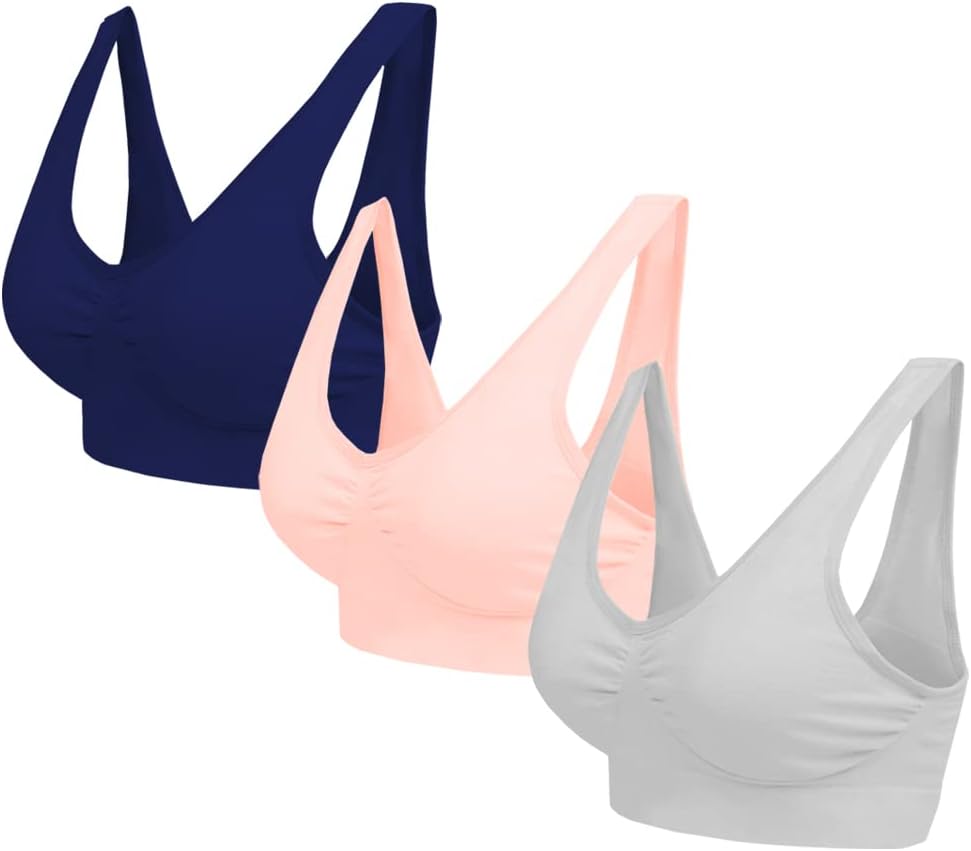 Blu Apparel Multipack Seamless Comfort Bras Sleep Bras Sizes 8-24 Not Padded Wireless