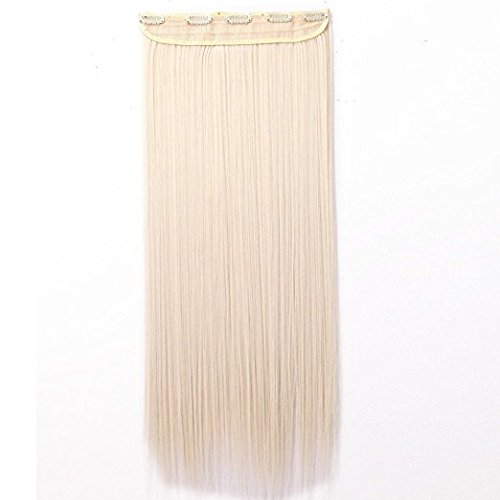 24 Inch One Piece Hair Extensions Clip In Curly Hairpieces Wavy 5 Clips - Dark Brown(60cm-120g)