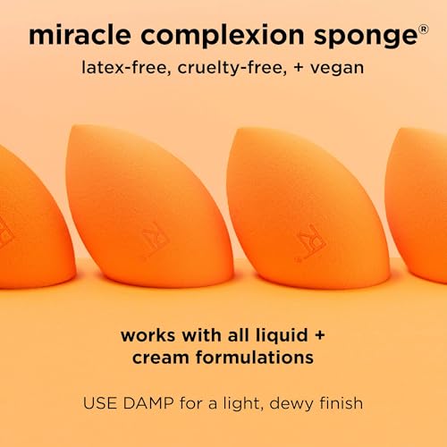 REAL TECHNIQUES,5 Count (Pack of 1) Everyday Essentials Makeup Brush Complete Face Set (Miracle Complexion Sponge, Expert Face, Blush, Setting and Deluxe Crease Brushes)