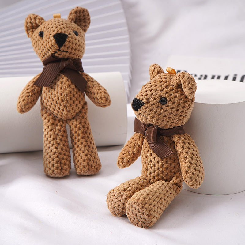 15cm Bear Stuffed Plush Toy | Cute Dress Key Pendant Gift