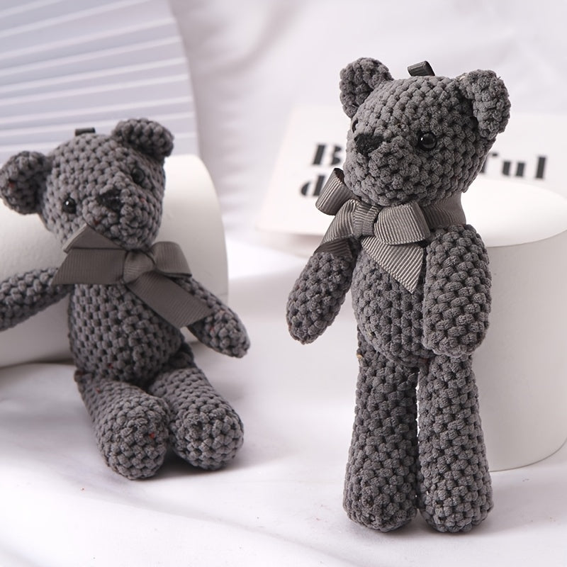 15cm Bear Stuffed Plush Toy | Cute Dress Key Pendant Gift
