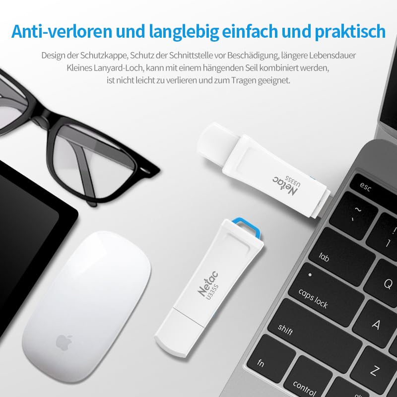 Netac 64GB USB 2.0 Flash Drive, Swivel Design Memory Sticks, Pen Drive, Usb Sticks for Data Storage, Zip Drive and jump Drive with LED Light