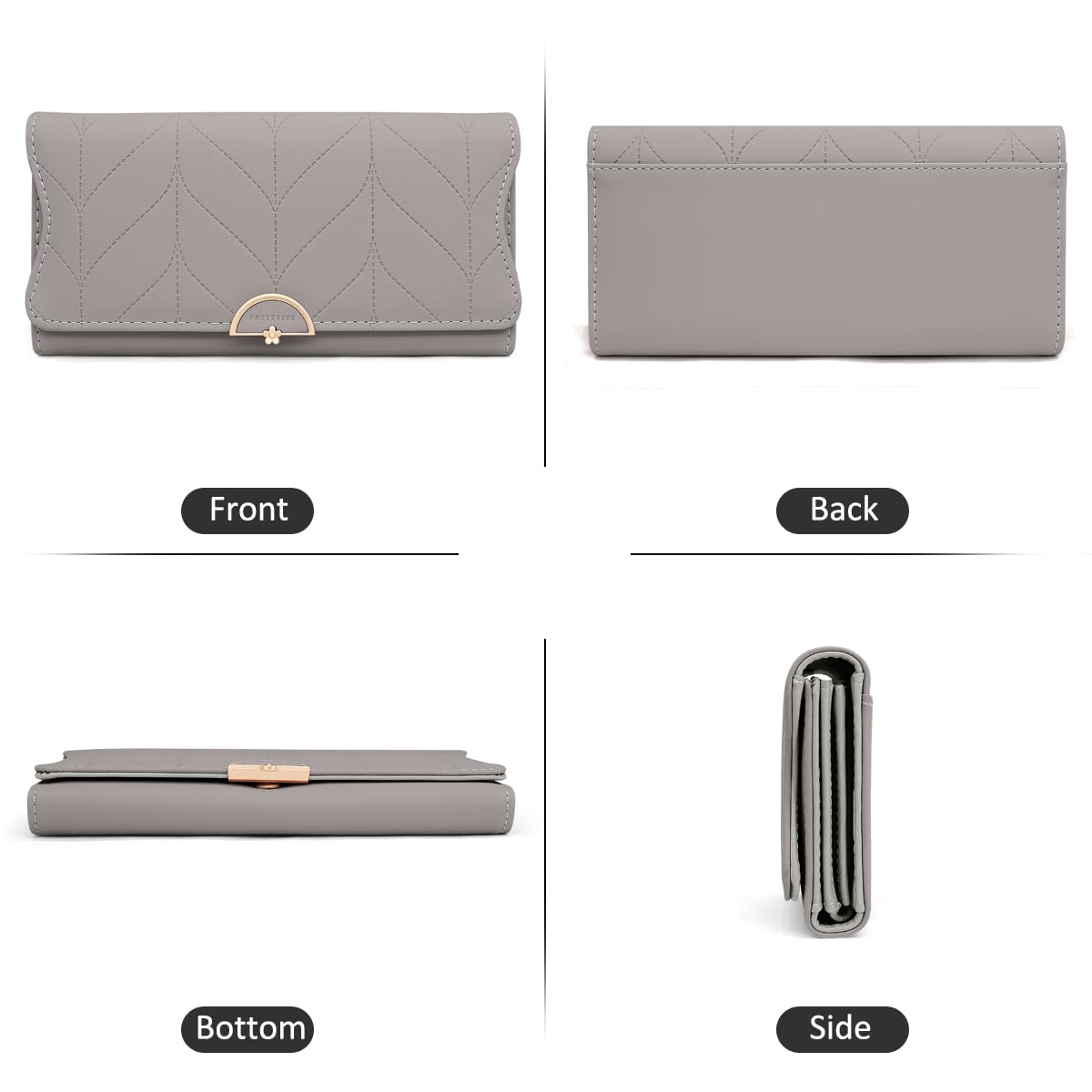 Long Purse for Women PU Leather, Large Capacity PU Leather Women's Wallet Wallet for Women with Multiple Card Slots and Coin Zipper Pocket Ladies Purse Clutch Holder Large Capacity Card Holder (Pink)