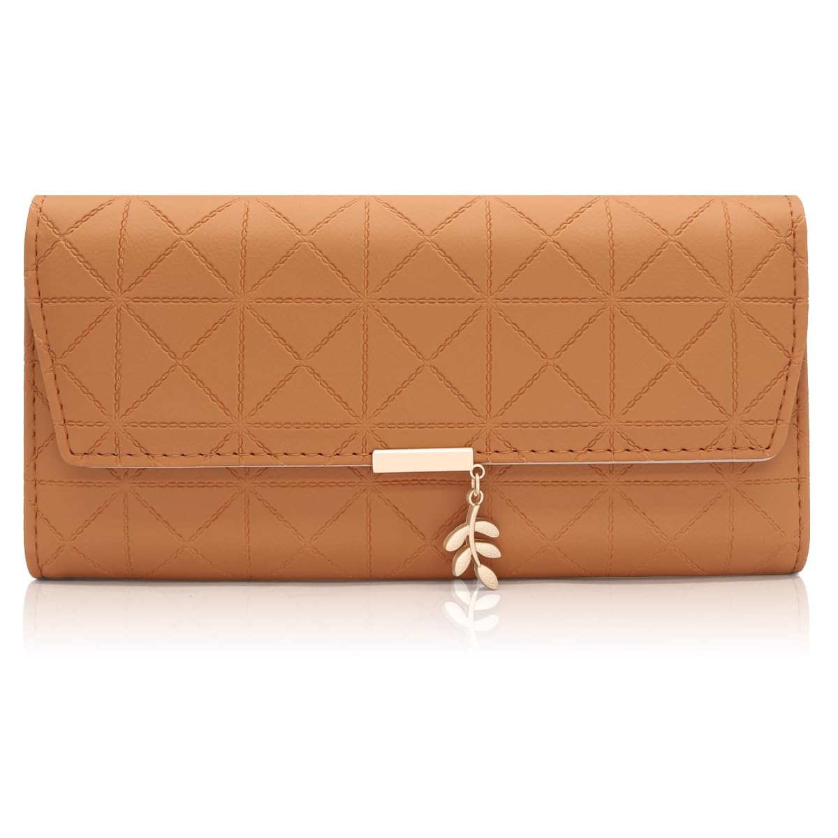 Long Purse for Women PU Leather, Large Capacity PU Leather Women's Wallet Wallet for Women with Multiple Card Slots and Coin Zipper Pocket Ladies Purse Clutch Holder Large Capacity Card Holder (Pink)