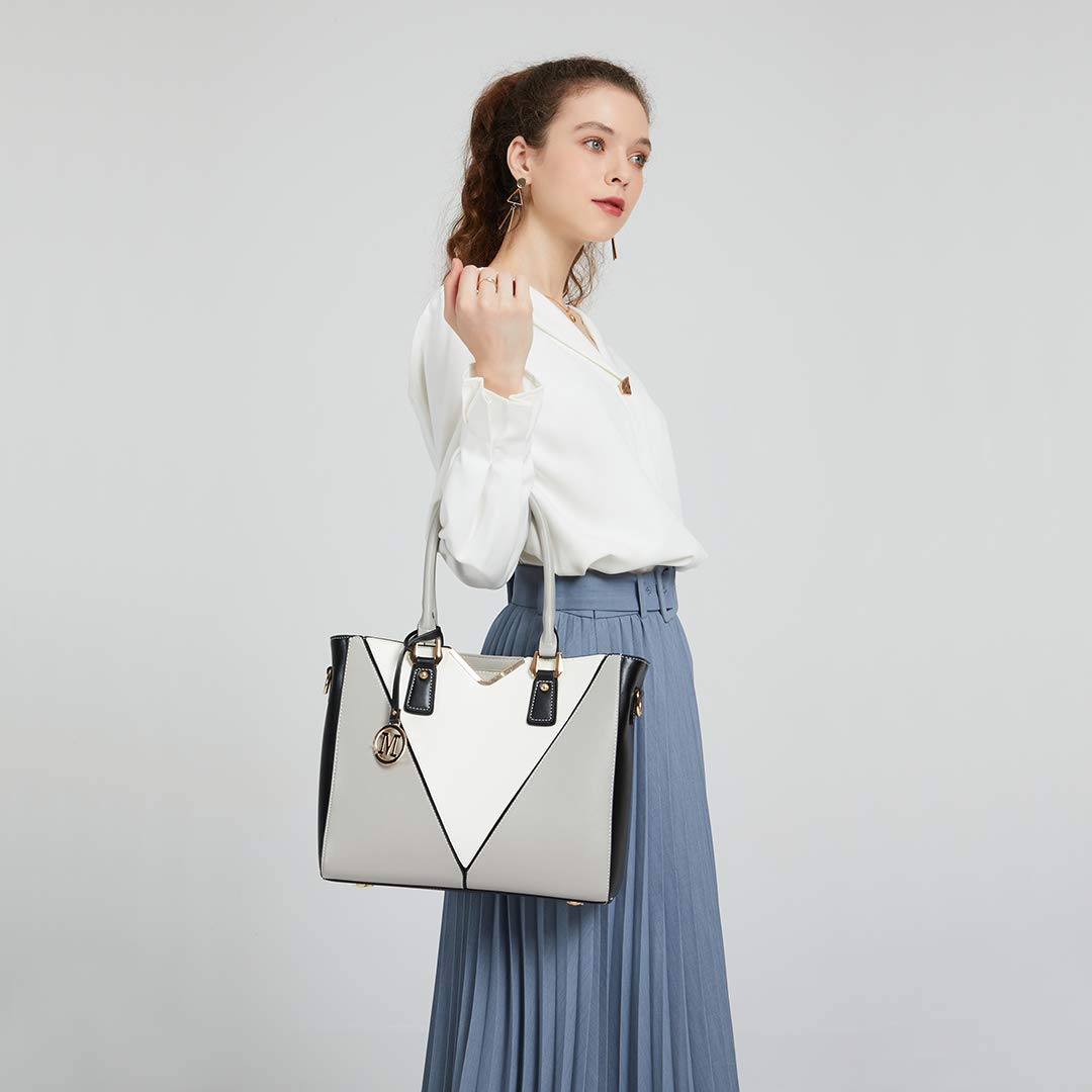 Miss Lulu Handbags for Women Look V-Shape Shoulder Handbag Lightweight Medium Tote Bag PU Leather