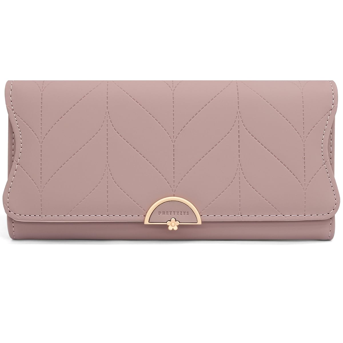 Long Purse for Women PU Leather, Large Capacity PU Leather Women's Wallet Wallet for Women with Multiple Card Slots and Coin Zipper Pocket Ladies Purse Clutch Holder Large Capacity Card Holder (Pink)