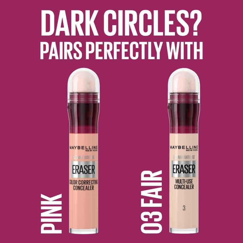 Maybelline Concealer Instant Anti Age Eraser Eye Concealer, Dark Circles and Blemish Concealer, Ultra Blendable Formula 00 Ivory