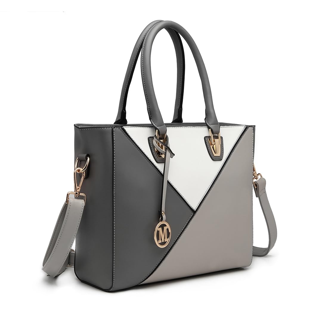 Miss Lulu Handbags for Women Look V-Shape Shoulder Handbag Lightweight Medium Tote Bag PU Leather