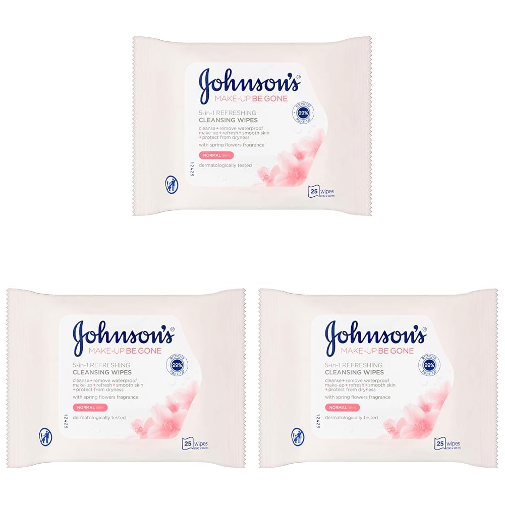 Johnson's Face Care Make Up Be Gone Refreshing Wipes - Pack of 25