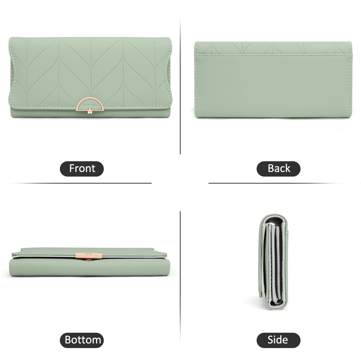 Long Purse for Women PU Leather, Large Capacity PU Leather Women's Wallet Wallet for Women with Multiple Card Slots and Coin Zipper Pocket Ladies Purse Clutch Holder Large Capacity Card Holder (Pink)