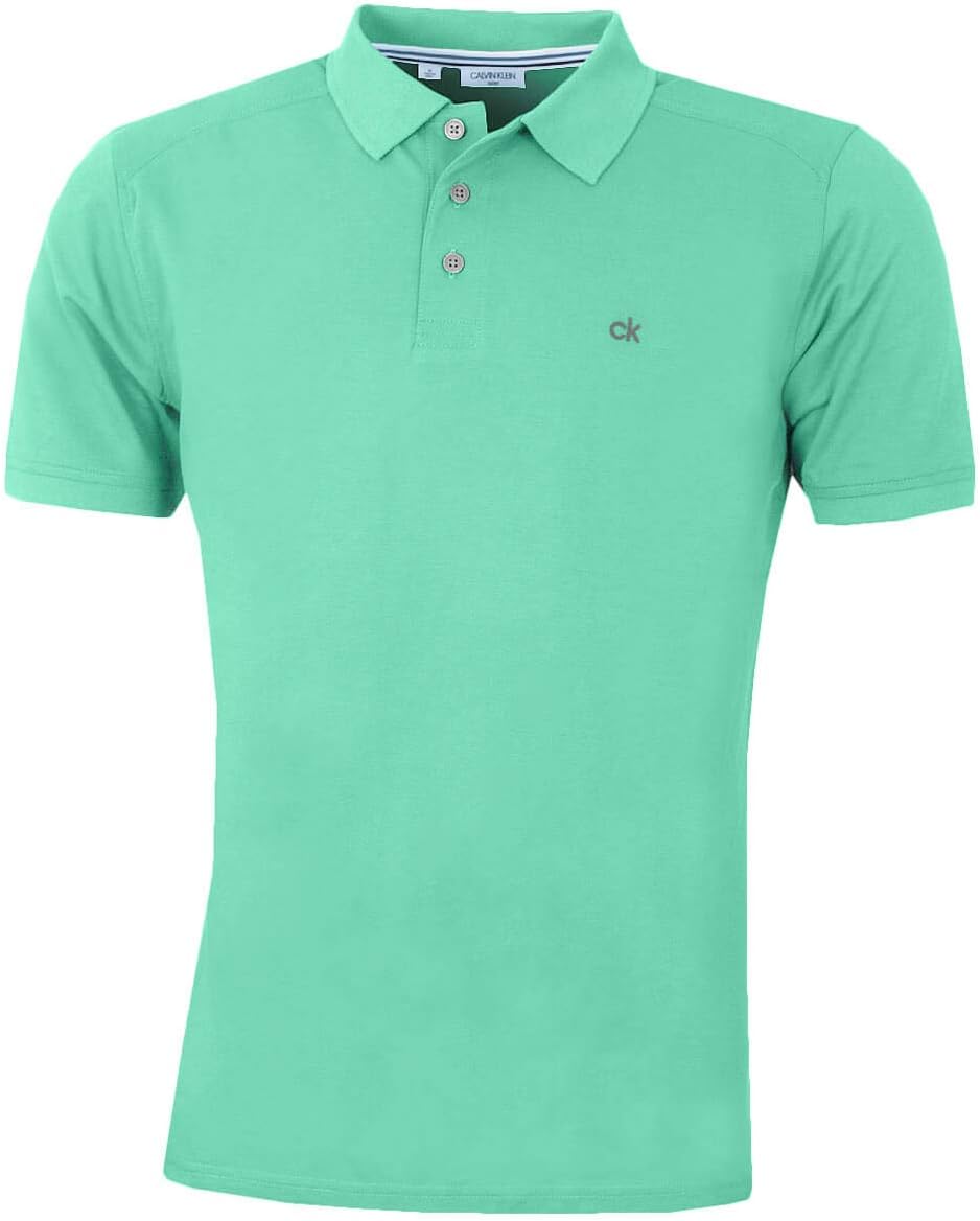 Calvin Klein Mens 2025 Campus 3 Button Ribbed Collar Golf Polo Shirt