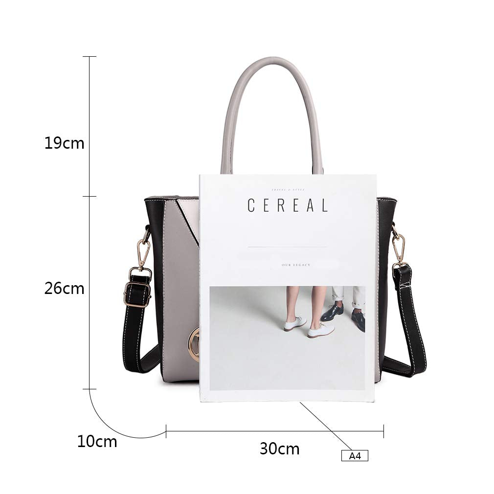 Miss Lulu Handbags for Women Look V-Shape Shoulder Handbag Lightweight Medium Tote Bag PU Leather