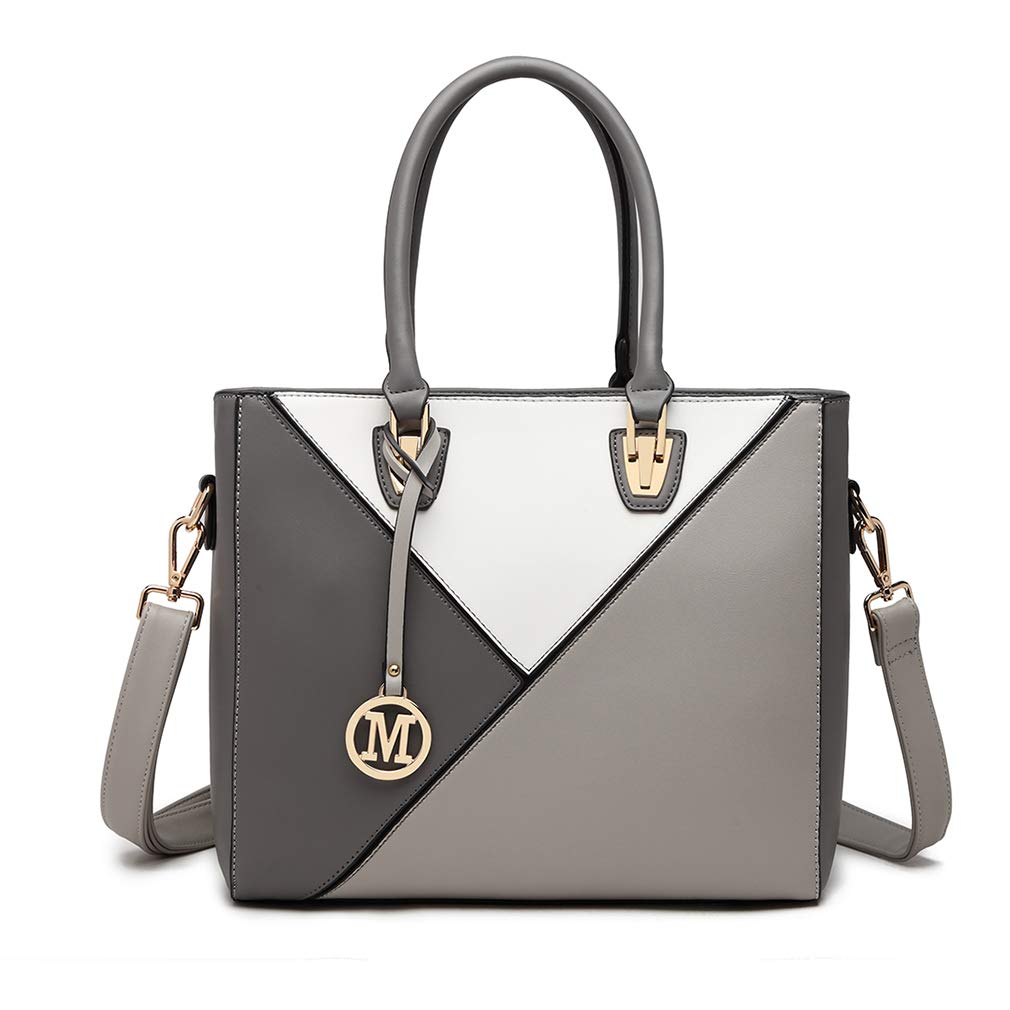 Miss Lulu Handbags for Women Look V-Shape Shoulder Handbag Lightweight Medium Tote Bag PU Leather