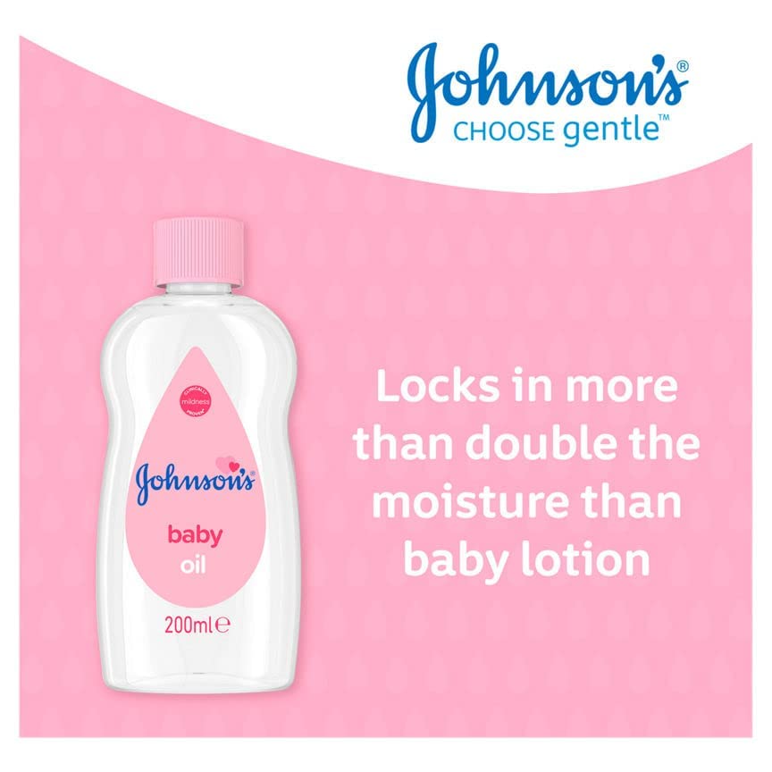 Johnson's Baby Oil (1 x 500 ml) Moisturising Baby Oil to Protect Delicate and Dry Skin, Hypoallergenic and pH-Balanced, Ideal for Massage, Moisturiser for Dry Skin to Soften Hands and Body