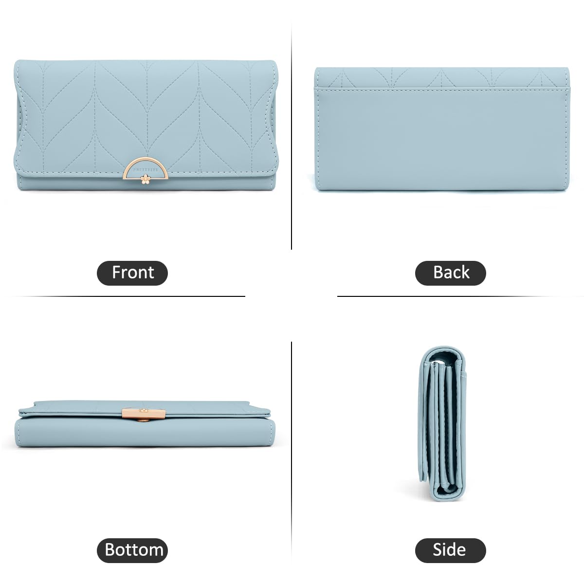 Long Purse for Women PU Leather, Large Capacity PU Leather Women's Wallet Wallet for Women with Multiple Card Slots and Coin Zipper Pocket Ladies Purse Clutch Holder Large Capacity Card Holder (Pink)