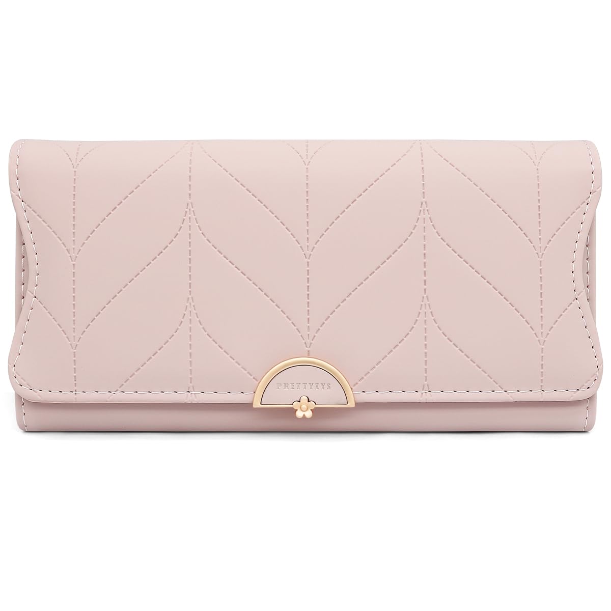 Long Purse for Women PU Leather, Large Capacity PU Leather Women's Wallet Wallet for Women with Multiple Card Slots and Coin Zipper Pocket Ladies Purse Clutch Holder Large Capacity Card Holder (Pink)