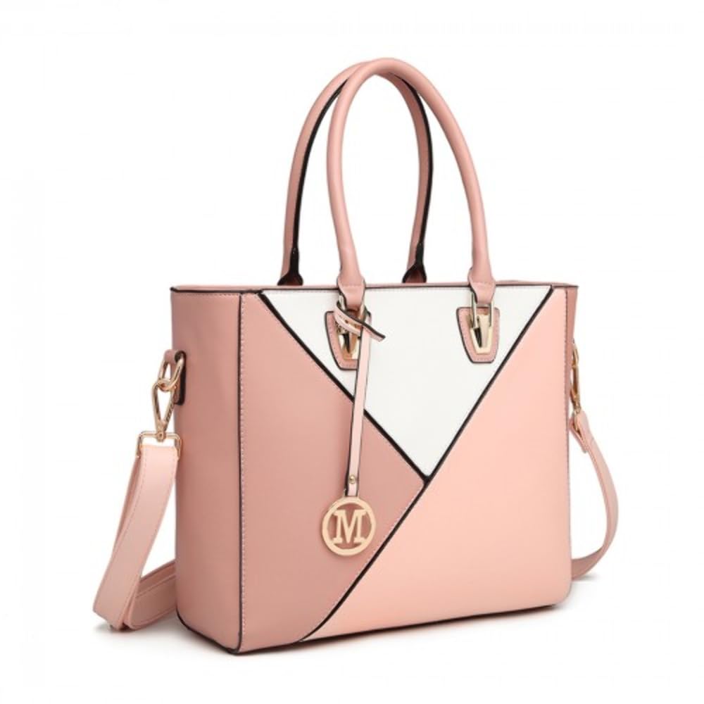 Miss Lulu Handbags for Women Look V-Shape Shoulder Handbag Lightweight Medium Tote Bag PU Leather
