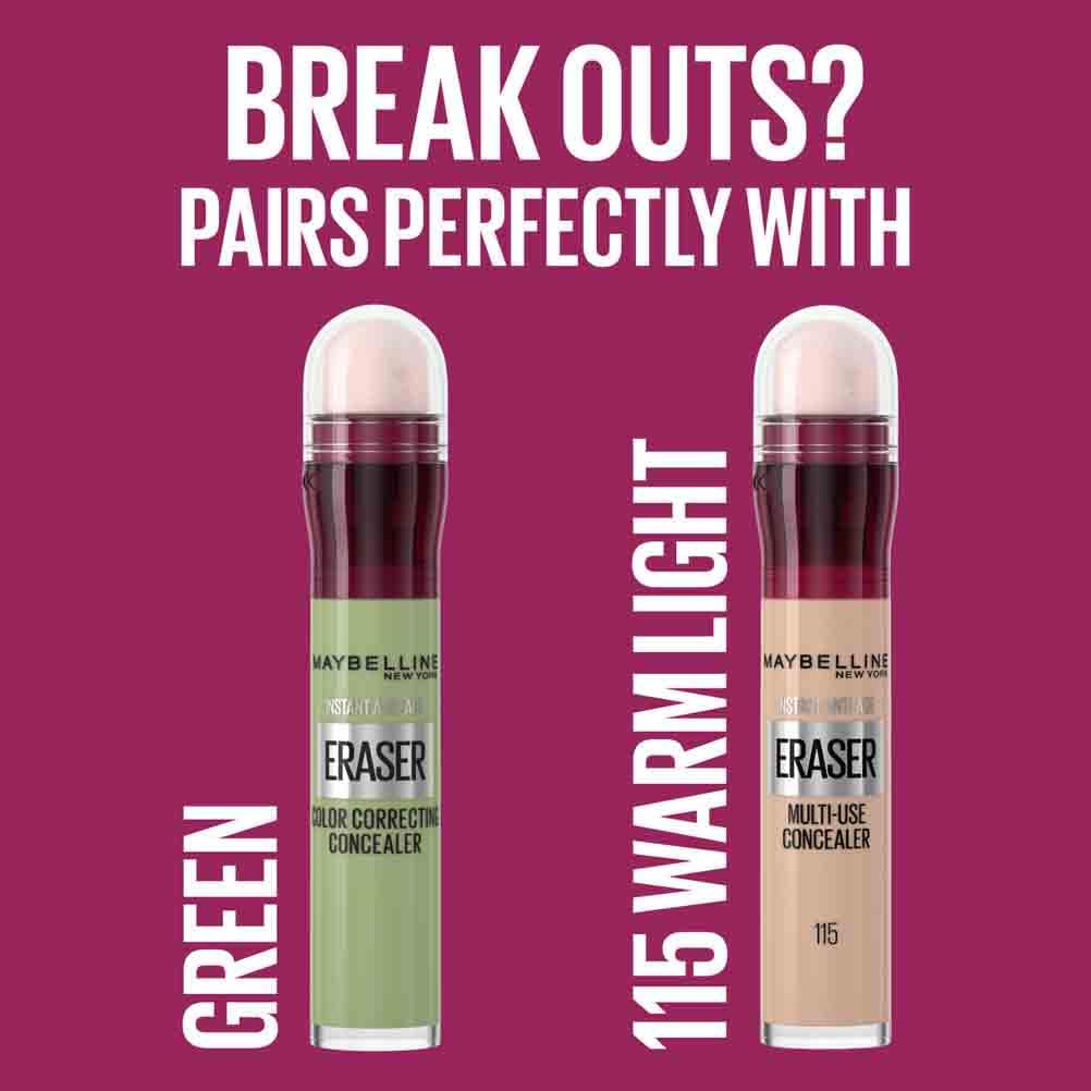 Maybelline Concealer Instant Anti Age Eraser Eye Concealer, Dark Circles and Blemish Concealer, Ultra Blendable Formula 00 Ivory