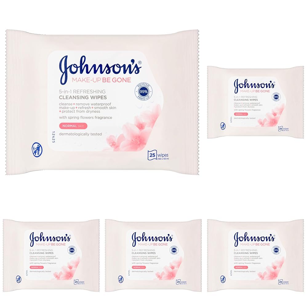 Johnson's Face Care Make Up Be Gone Refreshing Wipes - Pack of 25