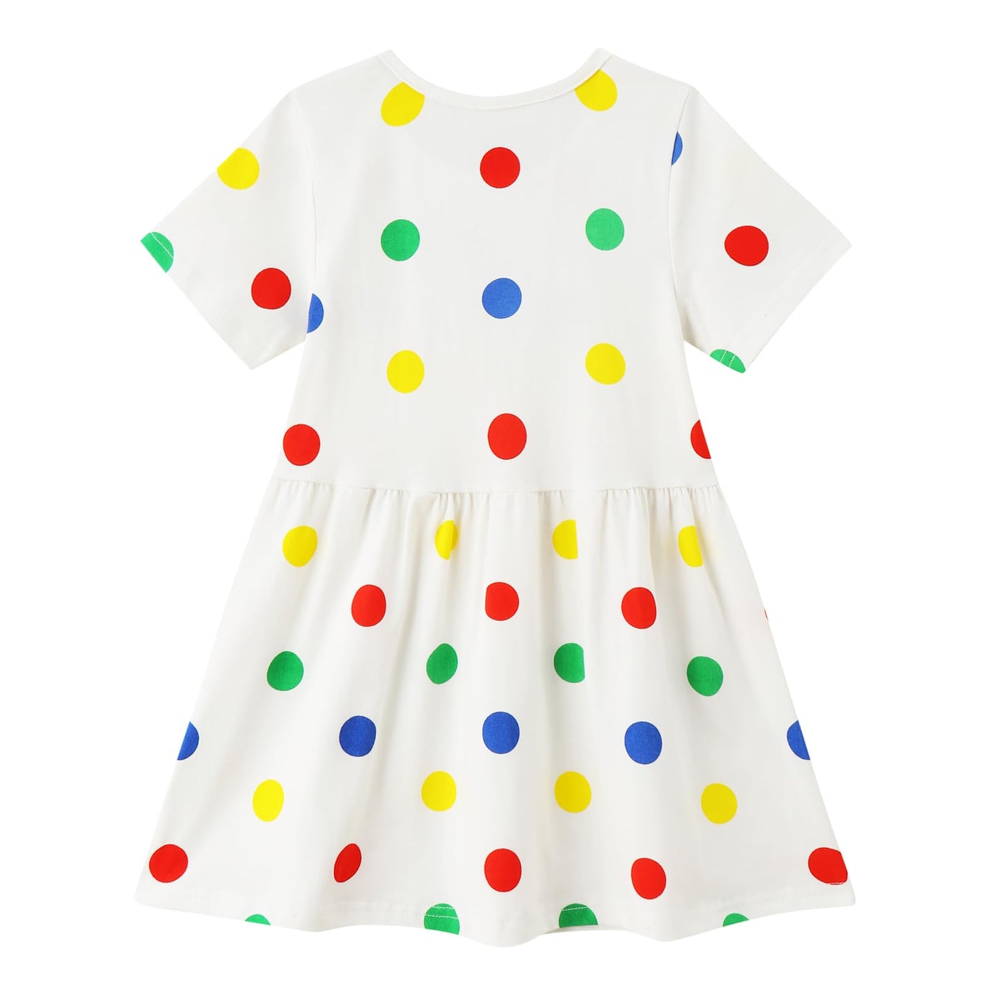 Smazero Baby Girl's Summer Dresses Short Sleeve Casual Dinosaur Horse Print Shirt Dress Little Kids Clothes Children Age 1-7 Years