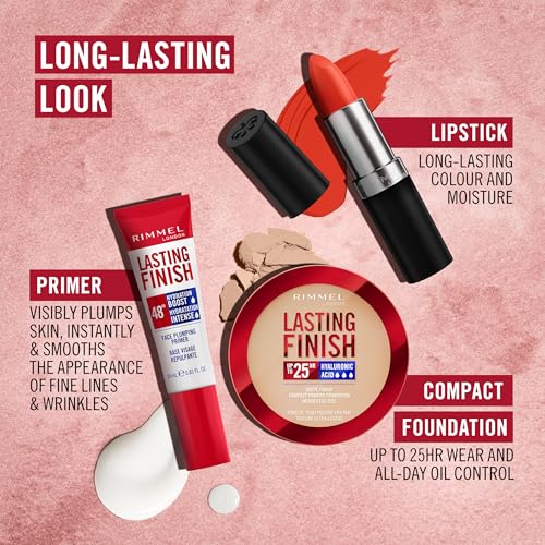 Rimmel Lasting Finish Lipstick 006 Pink Blush, Creamy Satin Finish, Long Lasting 8 HR Wear, Comfortable Formula, Rich Pigment