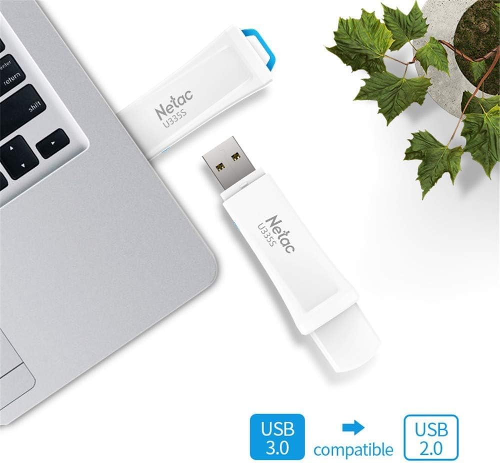 Netac 64GB USB 2.0 Flash Drive, Swivel Design Memory Sticks, Pen Drive, Usb Sticks for Data Storage, Zip Drive and jump Drive with LED Light