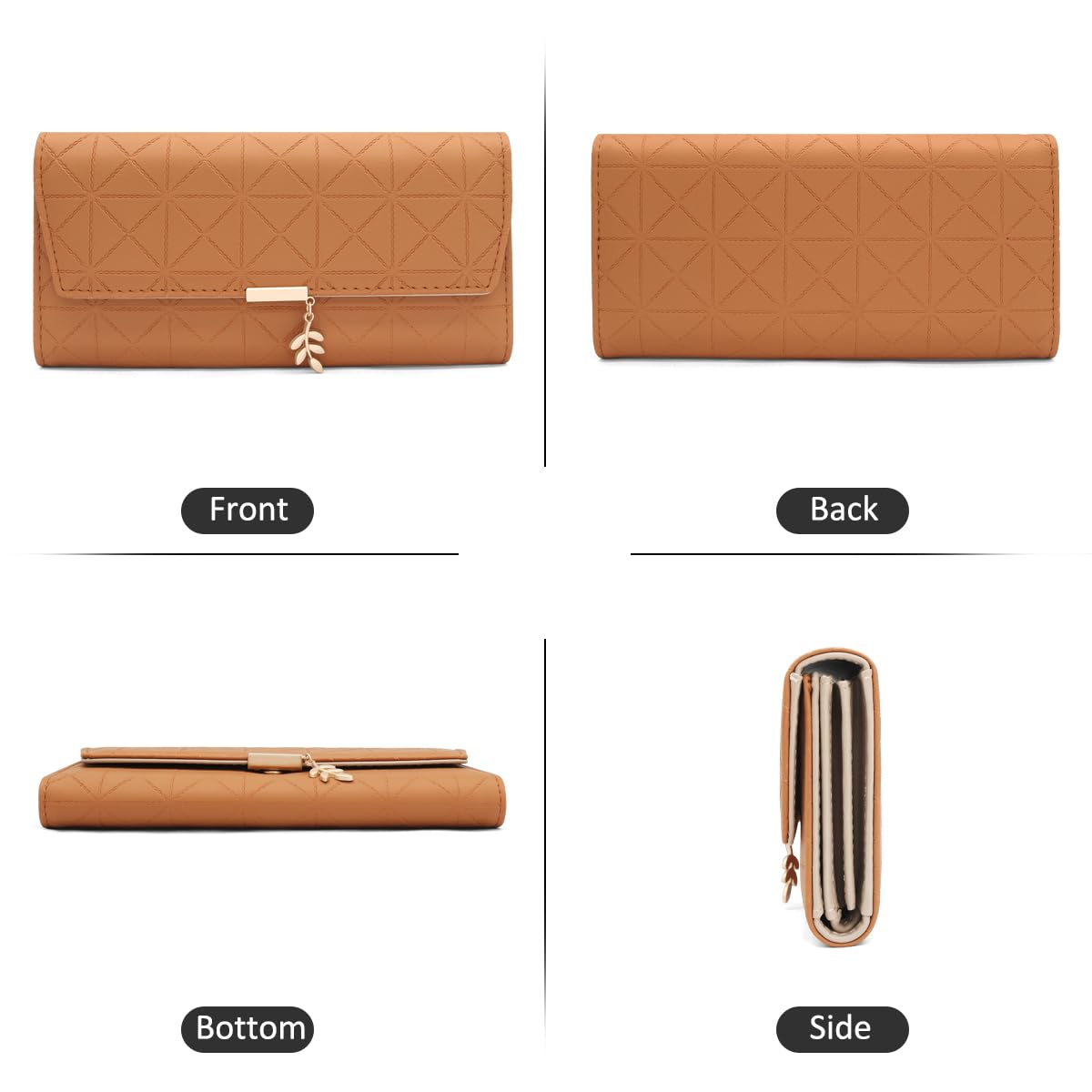 Long Purse for Women PU Leather, Large Capacity PU Leather Women's Wallet Wallet for Women with Multiple Card Slots and Coin Zipper Pocket Ladies Purse Clutch Holder Large Capacity Card Holder (Pink)