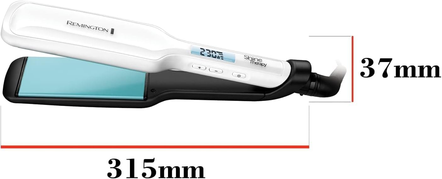 Remington Shine Therapy Hair Straightener with Advanced Ceramic coating infused with Moroccan Argan Oil for sleek & smooth glide, Floating plates, Digital display, 9 settings 150°C–230°C, S8500