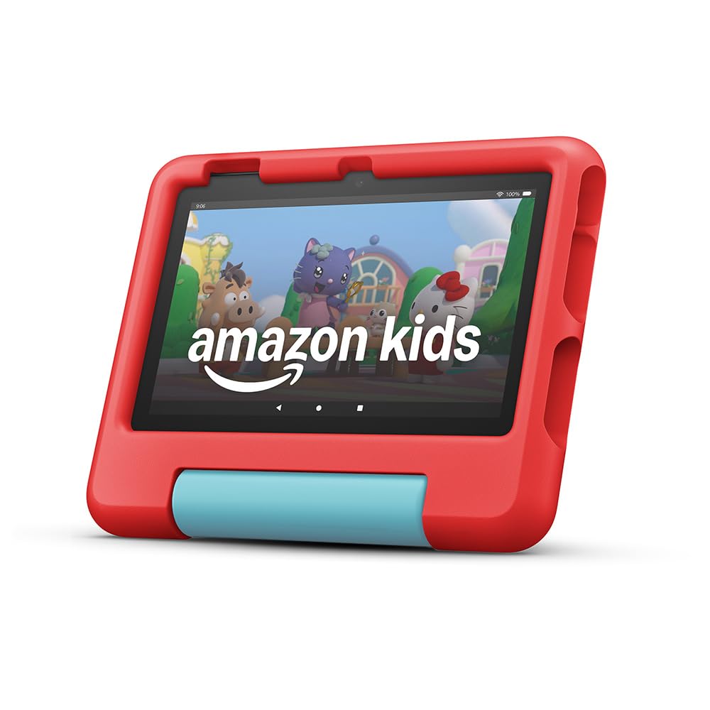Amazon Fire 7 Kids tablet | 7" display, ages 3–7, includes ads-free books, games and videos that children love, parental controls, 10-hour battery, 32 GB