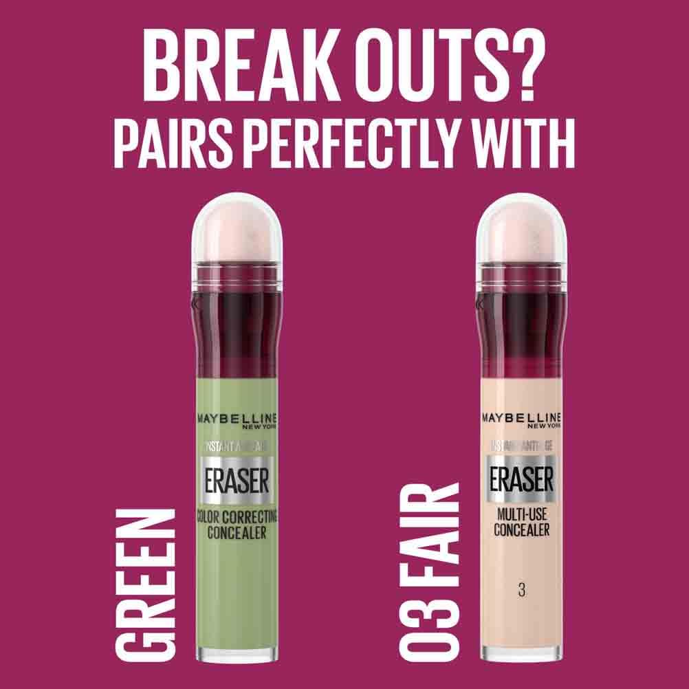 Maybelline Concealer Instant Anti Age Eraser Eye Concealer, Dark Circles and Blemish Concealer, Ultra Blendable Formula 00 Ivory