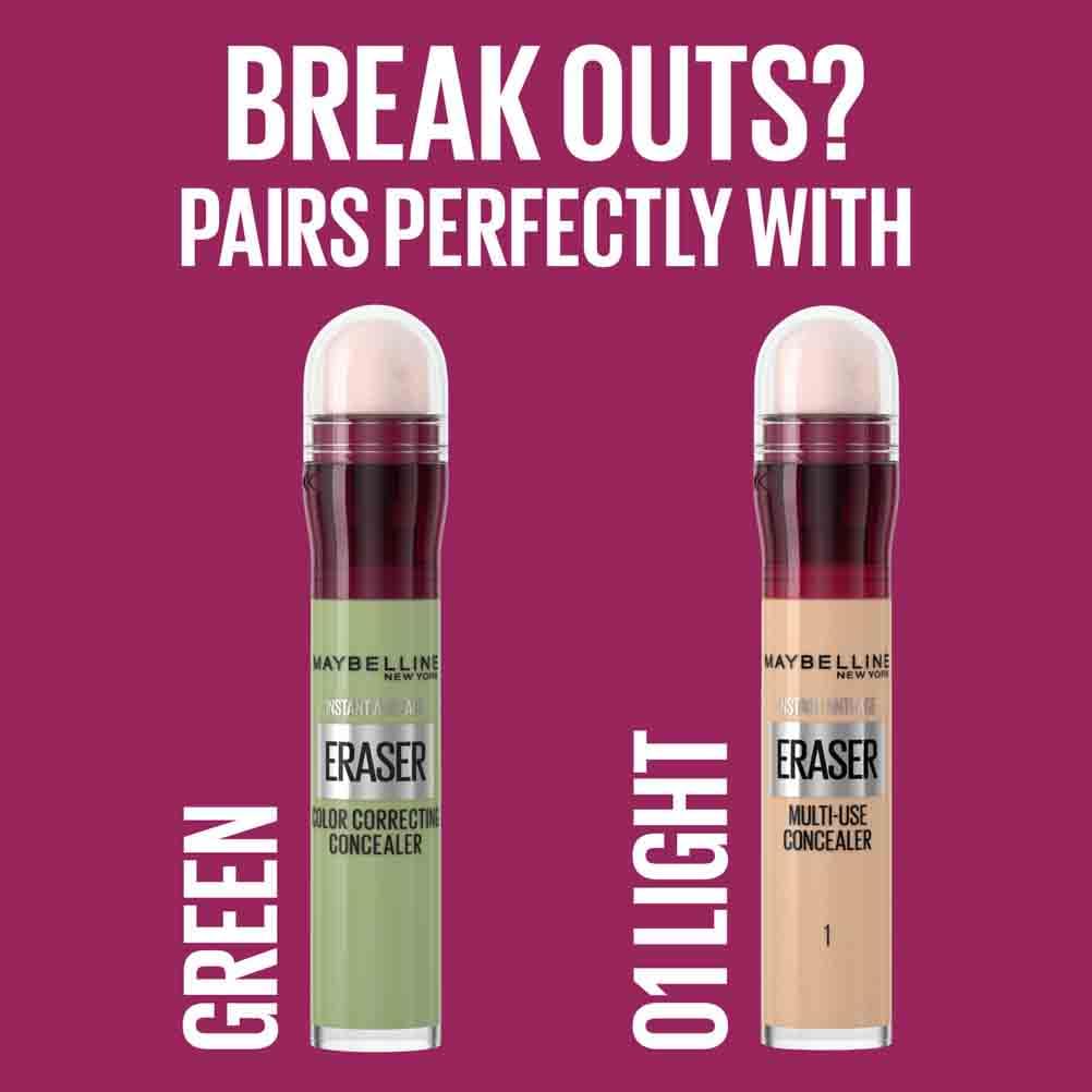 Maybelline Concealer Instant Anti Age Eraser Eye Concealer, Dark Circles and Blemish Concealer, Ultra Blendable Formula 00 Ivory