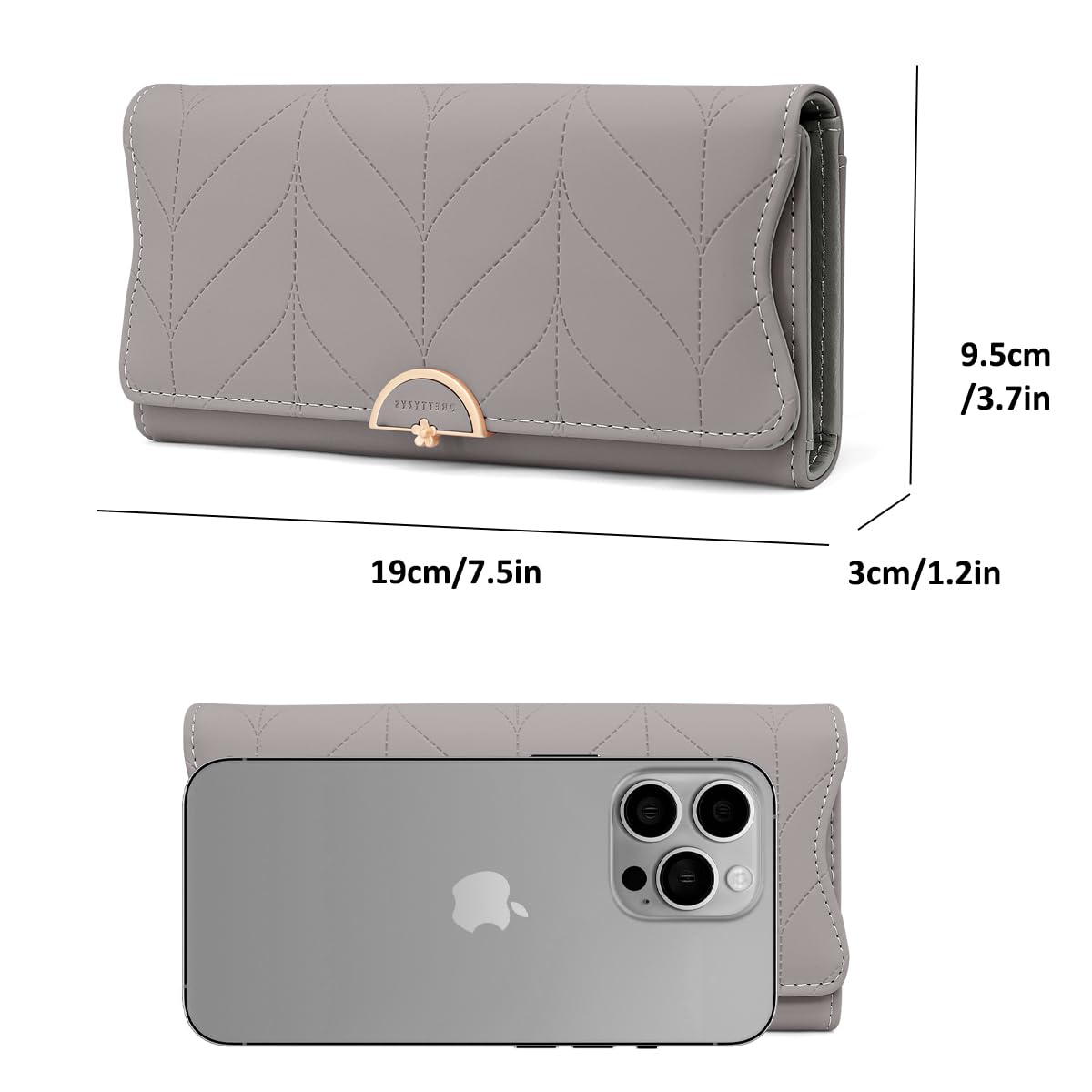 Long Purse for Women PU Leather, Large Capacity PU Leather Women's Wallet Wallet for Women with Multiple Card Slots and Coin Zipper Pocket Ladies Purse Clutch Holder Large Capacity Card Holder (Pink)